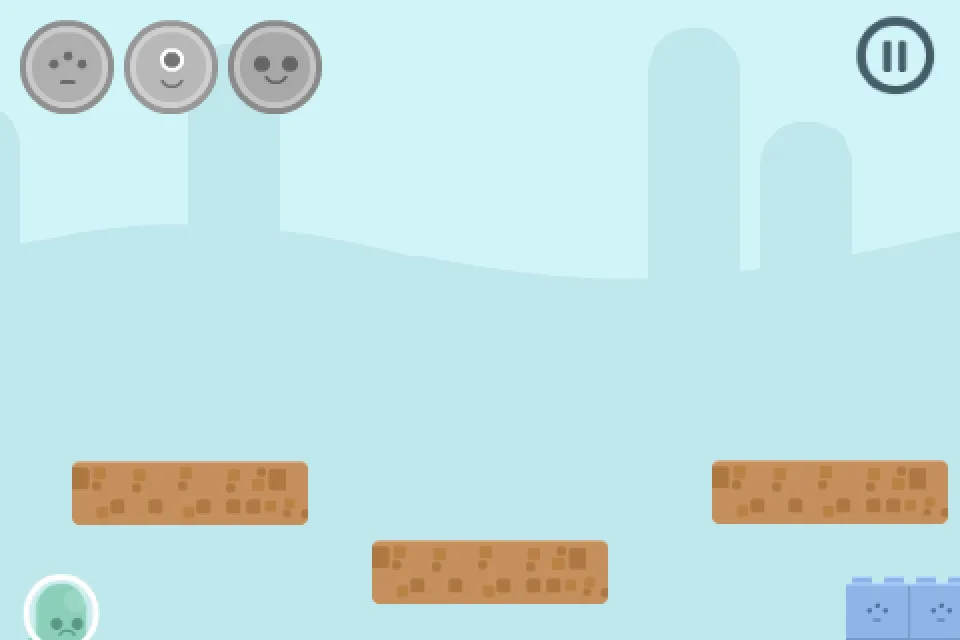 Sliding brick platforms over a long gap in level 18